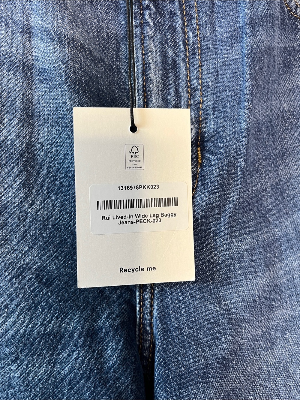 Reformation Rui Lived-in Wide Leg Baggy Jeans size 23” soft but sturdy denim - Picture 5 of 7